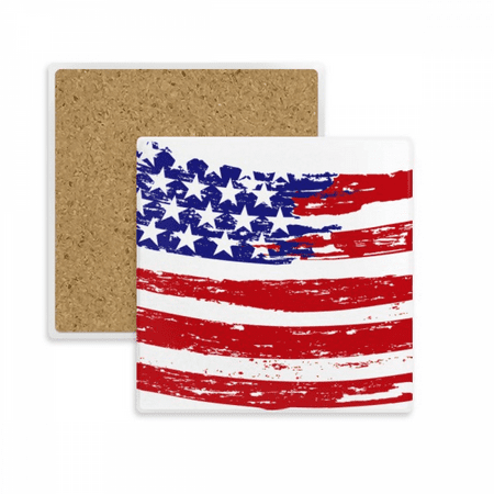 

Bend Stars And Stripes America Country Flag Square Coaster Cup Mat Mug Subplate Holder Insulation Stone