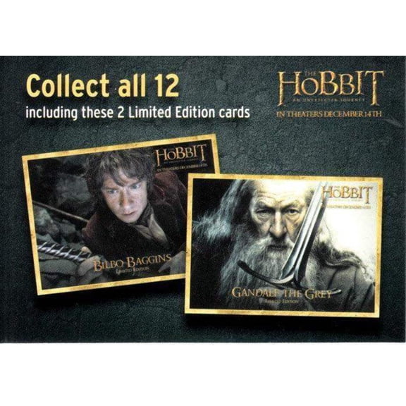 The Hobbit 2012 Denny’s Collect all 12 promo card