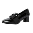 thumbnail image 2 of Zapatos de tacón bajo y grueso para mujer, zapatos de boda de moda, zapatos casuales de punta cerrada Negro, 2 of 9
