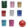 thumbnail image 2 of 24 piezas hermosas de bolas de decoración navideña, piezas de repuesto para bolas navideñas, color rojo rosa, verde oscuro y rosa, 2 of 4