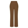 thumbnail image 6 of yueewhu Wide Leg Pants for Women Loose Yoga Pants with Pockets Petite/Regular/Tall Stretch Casual Lounge Pants (Coffee, XL), 6 of 7