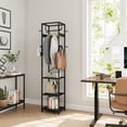 thumbnail image 5 of ELYKEN 71" Coat Rack, Metal Frame 3 Shelves 12 Hooks 1 Pack, Black, 5 of 11