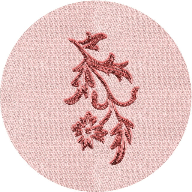 Ahgly Tapis Rond Lavable en Machine Intérieur Transitionnel Rouge Pastel Rose, 8 Pieds Rond