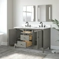 thumbnail image 4 of Vanity Art 54" Bathroom Vanity with Sinks and Engineered Marble Top, Freestanding Storage Cabinet with 2 Drawers, 2 Shelves and 1 Flip Down Tray, 4 of 8