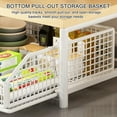 thumbnail image 3 of Kitchen Microwave Stand with Storage Basket, Countertop Storage Rack, White, 3 of 5