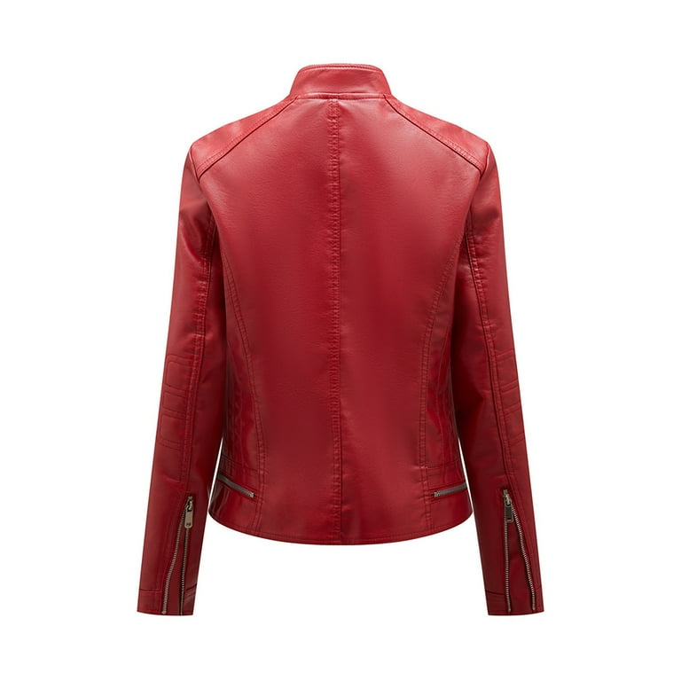 Leather Jackets for Women Zpanxa Women Faux Leather Moto