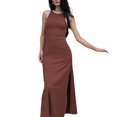 thumbnail image 4 of Txlixc Vestido largo sin mangas, cuello redondo, espalda hueca, estilo de Club de alta puntuación Txlixc moda, 4 of 8
