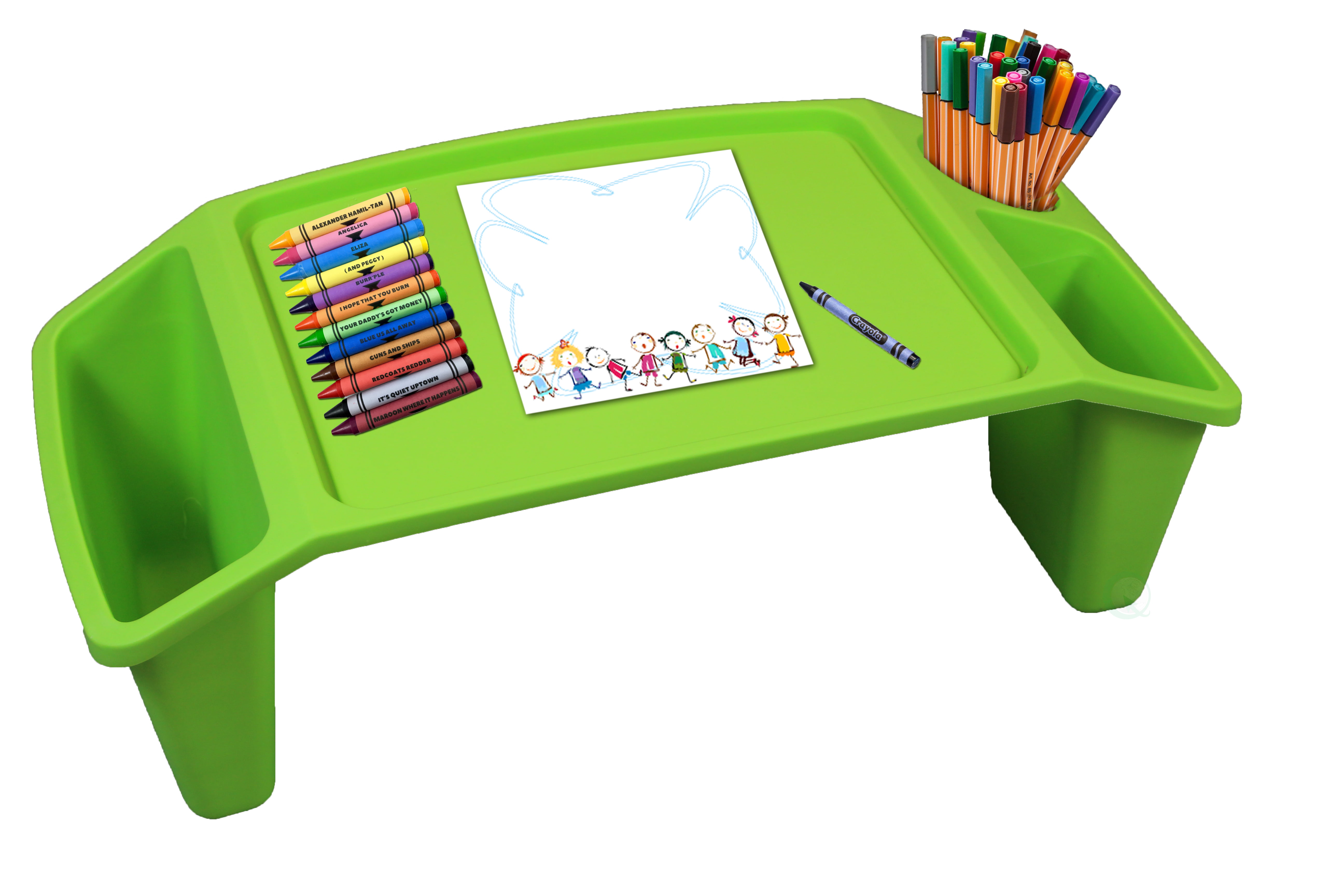 Plastic Cartoon Children Small Study Table With Storage Lap Laptop Desk For Kid 