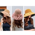 thumbnail image 3 of Guardurnaity Sombrero para el sol femenino con ala grande: ligero y resistente a los rayos UV con ala grande en ambos lados en verano Sombrero para Sombreros Sombrero Blanco Roto, 3 of 6