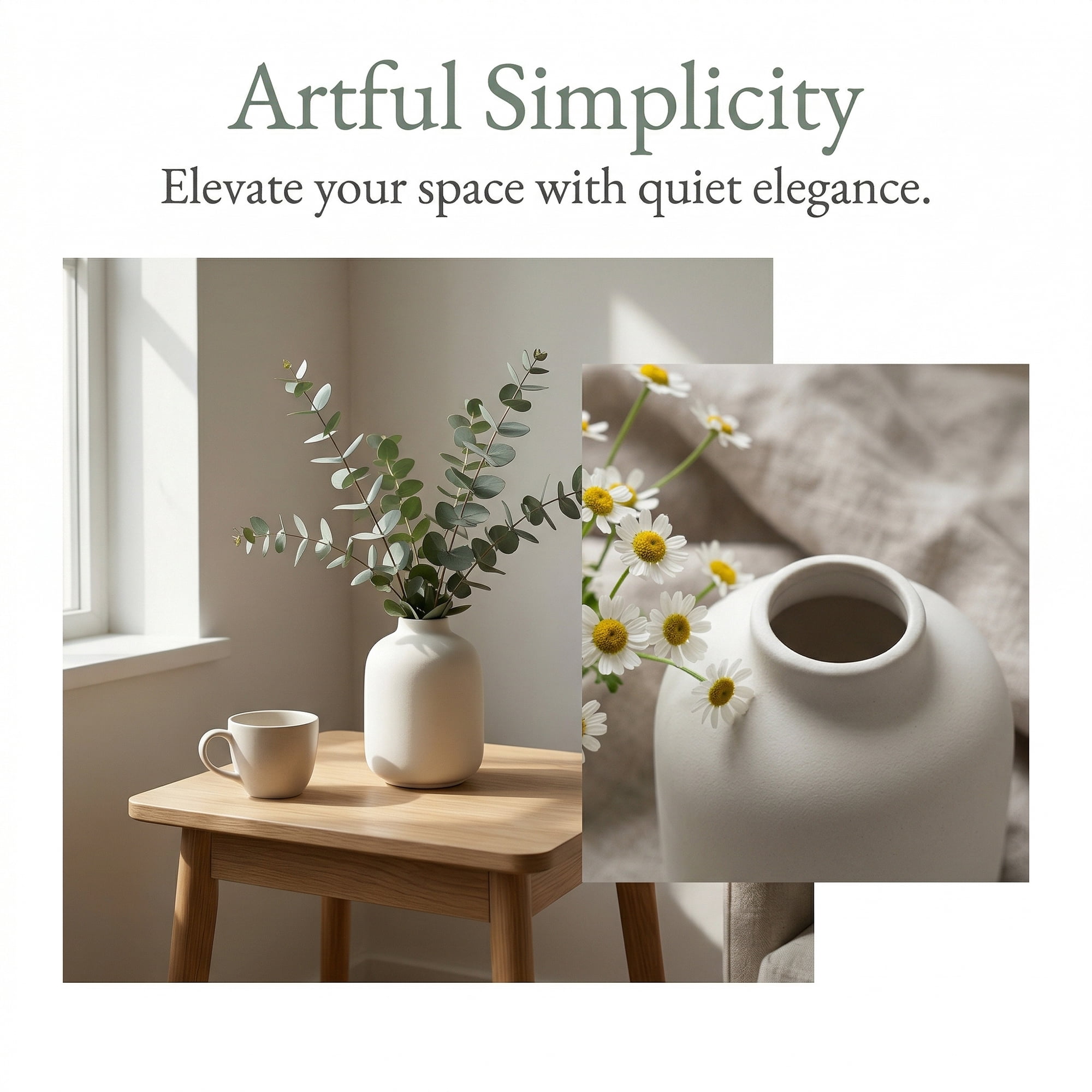 Unique Bargains Ceramic Bud Small Decorative Flower Vase Set White 2.8"L x 2.8"W x 3.9"H