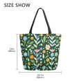 thumbnail image 5 of FORMRS Womens Canvas Tote Bag with Zipper Inner Pocket Shoulder Handbag, Flourish Flowers Pattern, 5 of 7