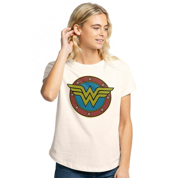 Wonder Woman Ww Vintage Emblem Women's Graphic T-Shirt Rolled Sleeve Tee
