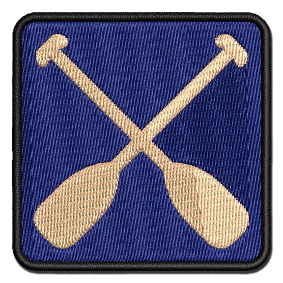 Paddles Oar Canoes Kayaks Rafting Applique Multi-Color Embroidered Iron-On Patch - 2.5 Inch Small