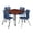 Cherry / Navy Blue / Grey, variant on Romig Trek 42 in. Square Adjustable Classroom Table- Mahogany & 4 Andy 18 in. Stack Chairs- Black