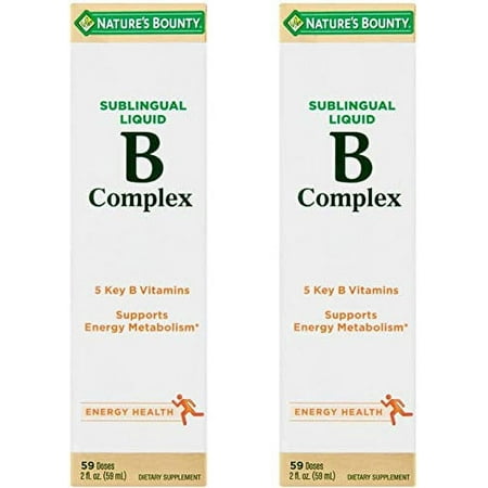 Nature's Bounty Vitamin B Complex sublingual Liquid, 2 Oz (Pack of 2)