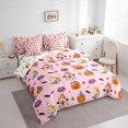 thumbnail image 2 of Manfei Spooky Halloween Ghosts 7-Piece Twin Bedding,Autumn Pumpkins Bedding Comforter Set,Black,Black Reversible, 2 of 7