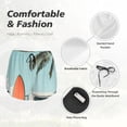 thumbnail image 4 of Balery Vintage Surf Van Beach Pantalones cortos deportivos para mujer con forro y dos bolsillos, elásticos, para entrenamiento, gimnasio, yoga-XX-Large, 4 of 7