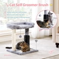 thumbnail image 5 of Small 4-in-1 Cat Tree Tower with Self-Grooming Brush & Sisal Scratching Post, Plush Cat Bed and Hanging Ball for Indoor Kittens, Cream Gray, 5 of 9