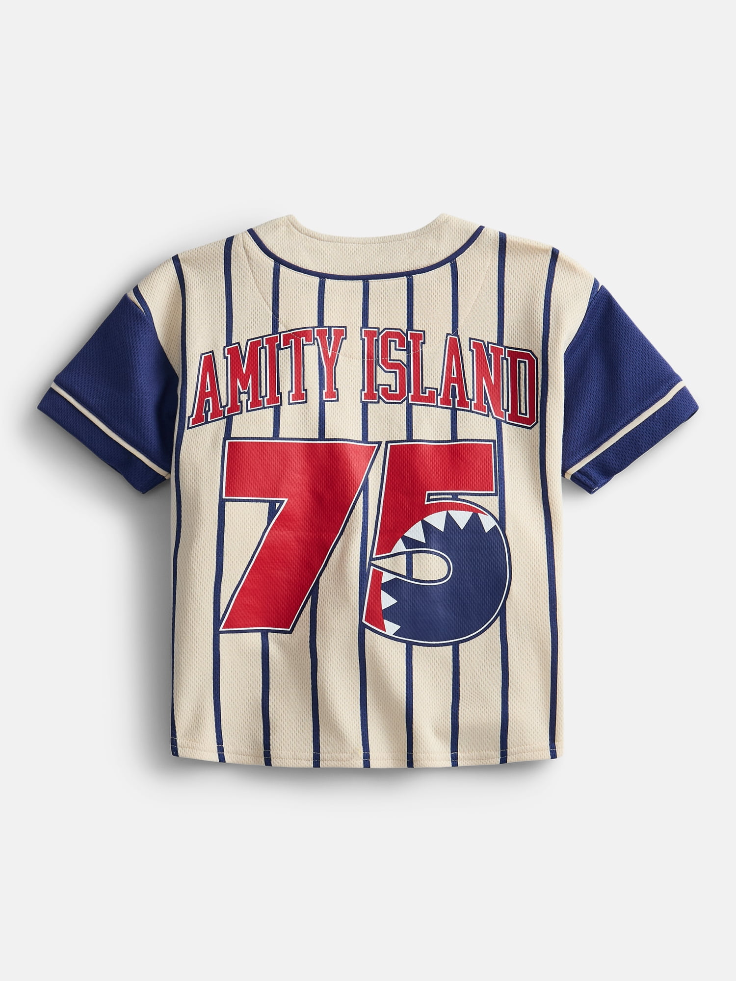 Jaws Boys Graphic Baseball Jersey with Short Sleeves, Sizes 4-18
