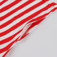 thumbnail image 6 of YYDGH Cocktail Party Dress for Women's 1950s Retro Audrey Hepburn Dresses V-Neck Short Sleeve Striped Print A-Line Swing Dress Red M, 6 of 8