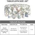 thumbnail image 4 of Blue Green Round Tablecloth 60 Inch Chinoiserie Blue Floral Table Cloth Toile Flower Bird Decoration Polyester Stain Resistance Round Table Cover for Party Picnic Kitchen Dinner Outdoor Decor, 4 of 5