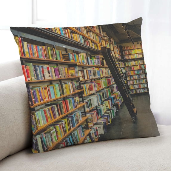 Ahgly Company EDU Books Indoor Throw Pillow, 18 inch by 18 inch