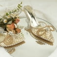 thumbnail image 5 of JENN ARDOR Women's Low Heels Slingback Bow Kitten Pumps Rhinestone Dressy Shoes, 5 of 5