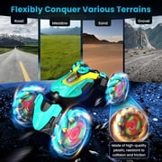 Kidstinct Gesture RC Car, 2.4GHz 4WD Gesture Sensing RC Stunt Car Toys for 6-12 year Boys, Hand-Controlled Remote Control Twisting Car Off-Road 360°Rotation with Spray Light Music for Birthday Gifts