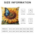 thumbnail image 5 of Autua Sunflower Butterfly Artgem Graphic Decorative Cushion Cover for Home Couch Living Room Sofa Bedroom, Short Plush, Invisible Zipper, Square, 1PC 18x18in, 5 of 5