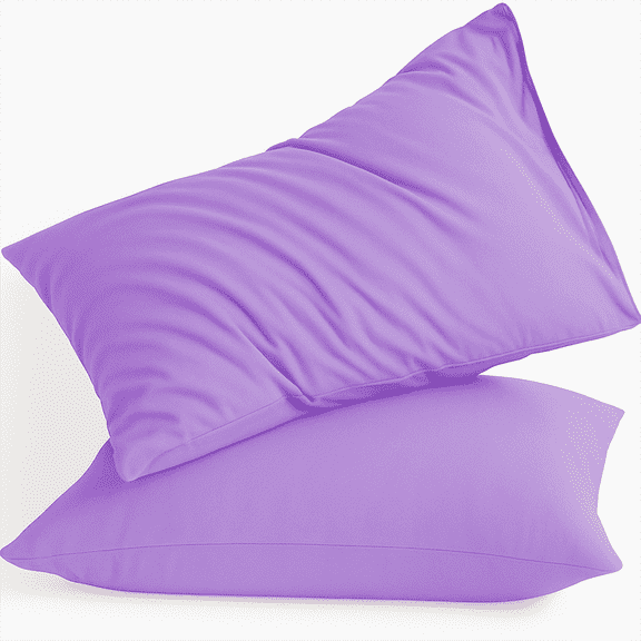 Amay Organic Cotton Pillowcases, Set of 2 Soft & Breathable 500TC Luxury Classic Weave Pillow Covers, Standard Size, Cooling & Durable Hotel Quality Bedding Essentials, Lavender