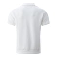 thumbnail image 4 of Men's Full Zip Polo Shirt Short Sleeve 3D Geometric Jacquard Lapel Collar Regular Fit Stretch Casual Business Tops for Daily Office Street Wear,2XL, 4 of 4