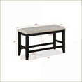 thumbnail image 3 of Counter Height Bench, Farmhouse Style Dark Gray Solid Wood Upholstered Seat with Footrest for Dining Room | Gray | Foot Stools, 3 of 5