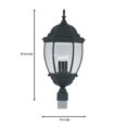 thumbnail image 4 of Designers Fountain 3-Light Tiverton Outdoor Post Lantern, 27.5 Inch Lamp Lighting Fixture, Clear Glass Shade, Black, 2446-BK, 4 of 4