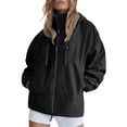 thumbnail image 6 of Sexlip Women Hooded Waterproof Windbreaker Jacket Full Zip Long Sleeve Multi Zipper Pocket Loose Fit Outdoor Hiking Lightweight Rain Coat Black M, 6 of 8
