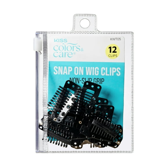 KISS Colors & Care Stainless Steel Non-Slip Snap-On Wig Clips, Age Group Adult,  12 Count
