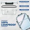 thumbnail image 3 of TAIMASI 42 Pcs Glass Food Storage Containers Set with Snap Locking Lids, 21 Containers & 21 Lids, Glass Meal Prep Lunch Box Containers, Grey, 3 of 7