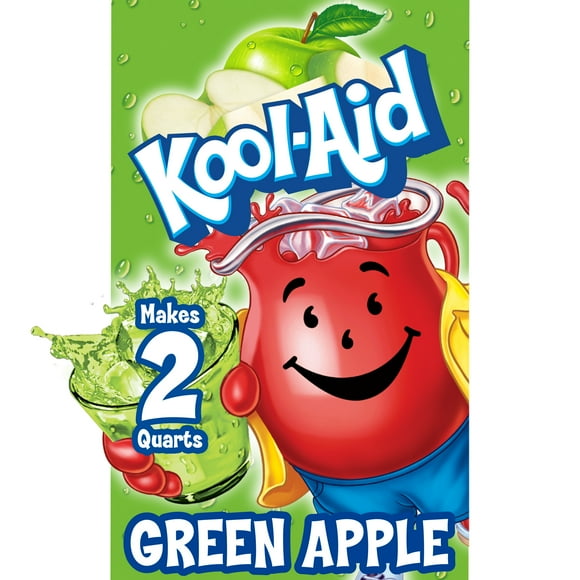 Kool-Aid Unsweetened Green Apple Artificially Flavored Powdered Soft Drink Mix, 0.22 oz Packet