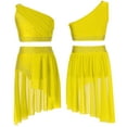 thumbnail image 1 of LiiYii Robe de Danse Lyrique pour Filles Tenues de Danse Jazz Latine Costume de Performance Crop Top Jaune 8, 1 of 6