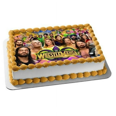 WWE Wrestle Mania Main Event Matches Edible Cake Topper Image  1/4 sheet ABPID01557