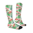 thumbnail image 3 of Picia Women Crew Soft Moisture-wicking Socks Flamingo And Monstera Pattern Design Cotton Socks, One Size fit All, 3 of 9