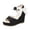 Black, variant on Womens Open Toe Espadrilles Wedges Cute Bow Platform Dressy Slide Sandals High Heel Ankle Strap Slip on Walking Shoes Beige 6.5-7