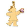 thumbnail image 4 of Finest Gold 14K Girl with CZ October Birthstone Pendant Charm, 4 of 4