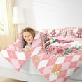 thumbnail image 4 of Feelyou Merry Christmas Child Bedding Comforter Set, Cartoon Fairy Tale Twin Comforter Sets, Pink Plaid Buffalo Reversible Bedding Set, Luxury Bedroom Decor, 2pcs, 4 of 8