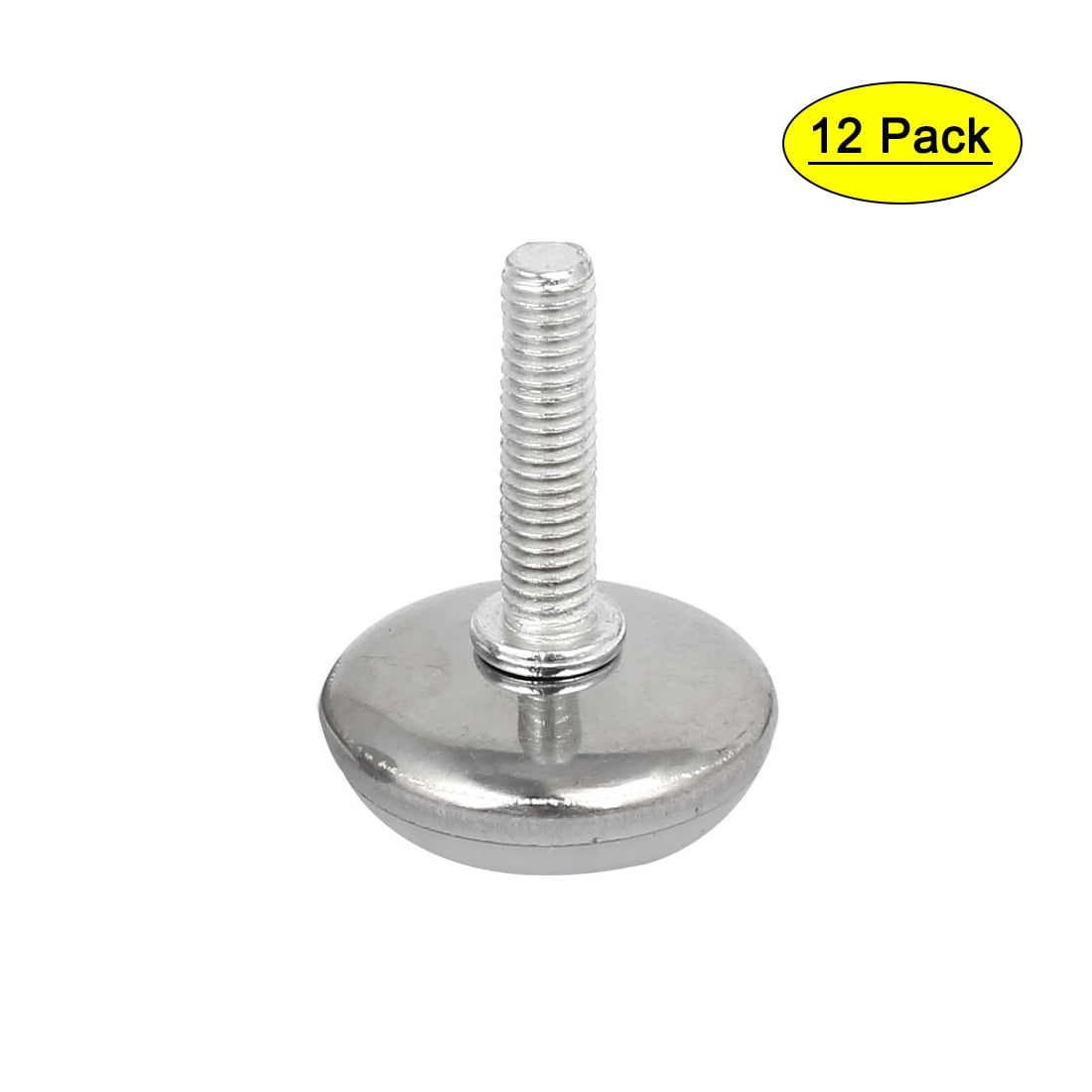 M6x25mm Thread Stem Plastic Base Adjustable Leveling Foot Furniture Glide 12pcs