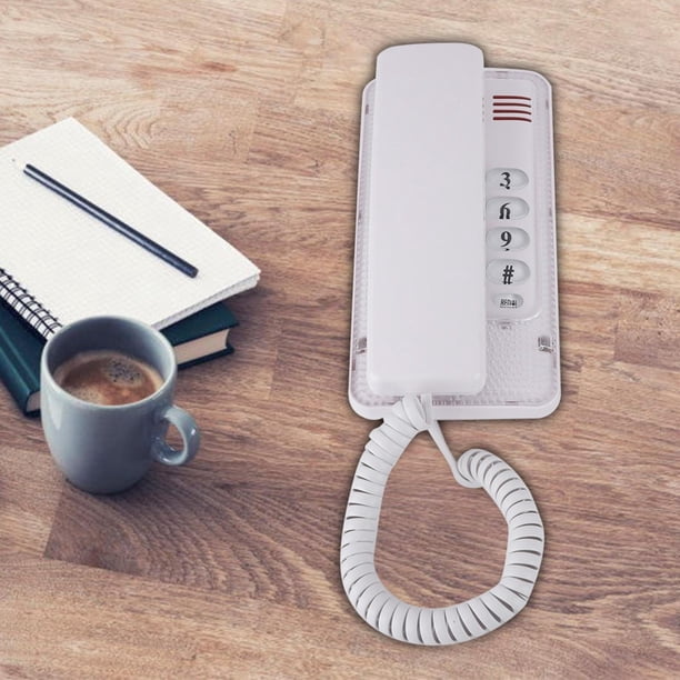 Teléfono Cableado,Teléfono Fijo con Función de Flash/Silenciamiento/última Remarcación de Números,Teléfono de Escritorio para Casa,Oficina,Hotel(Blanco) cable Teléfono Higoodz Accesorios Electrónicos
