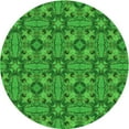 thumbnail image 1 of Ahgly Company Machine Washable Indoor Round Transitional Green Area Rugs, 7' Round, 1 of 7