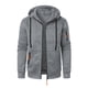 thumbnail image 3 of Ceisia Men's Loose Fit Heathered Hooded Zip-Up Sweatshirt with Contrast Zippers Gift, 3 of 4