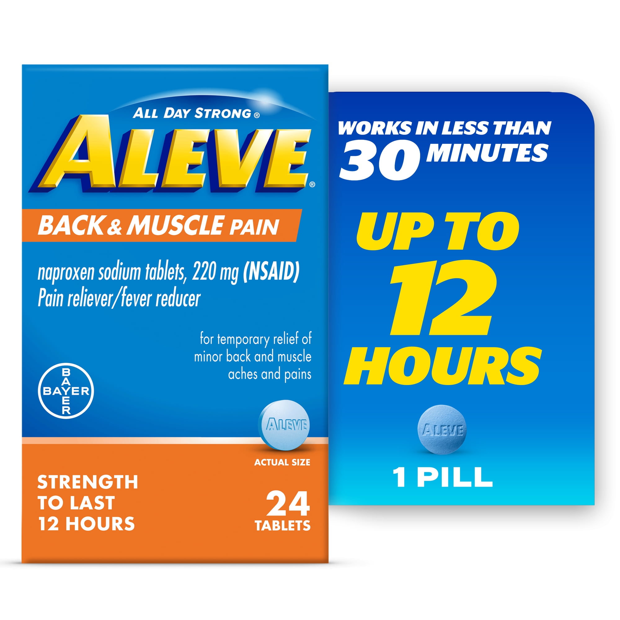 Aleve Back & Muscle Pain Reliever Naproxen Sodium Tablets, 24 Count