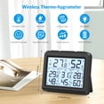 thumbnail image 4 of Indoor Thermometer, AMIR Indoor Outdoor Thermometer Digital Hygrometer Thermometer with 3 Sensor Humidity Gauge Indoor Thermometer for Home Bedroom Baby Room Greenhouse Warehouse Black, 4 of 11