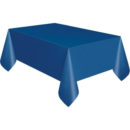 Navy Blue Plastic Table Cover - Rectangle